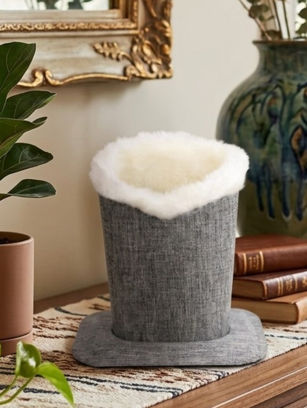Upright Eyeglass Holder Heather Gray With Plush Lining NWOT